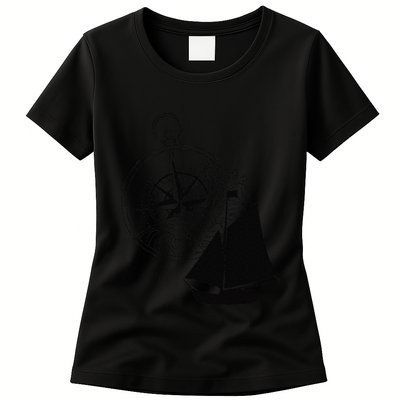 Maritime Sailing Ship Sailing Ships Ships Compass Ship Ahoy Womens T-Shirt