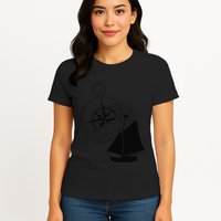 Maritime Sailing Ship Sailing Ships Ships Compass Ship Ahoy Womens T-Shirt