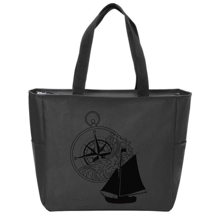 Maritime Sailing Ship Sailing Ships Ships Compass Ship Ahoy Zip Tote Bag