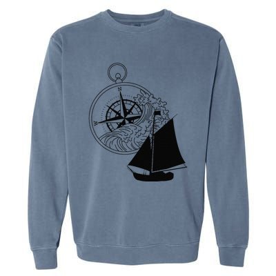 Maritime Sailing Ship Sailing Ships Ships Compass Ship Ahoy Garment-Dyed Sweatshirt