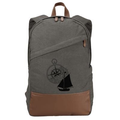 Maritime Sailing Ship Sailing Ships Ships Compass Ship Ahoy Cotton Canvas Backpack