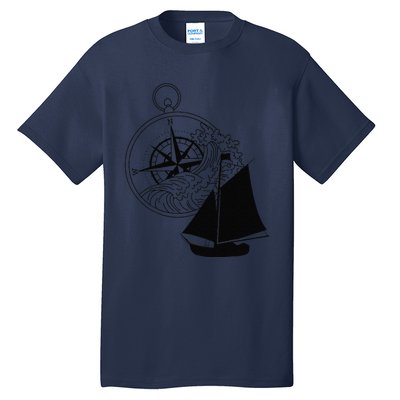 Maritime Sailing Ship Sailing Ships Ships Compass Ship Ahoy Tall T-Shirt