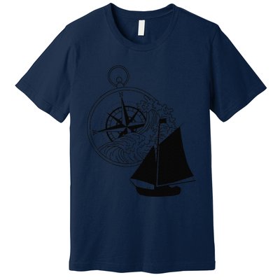 Maritime Sailing Ship Sailing Ships Ships Compass Ship Ahoy Premium T-Shirt