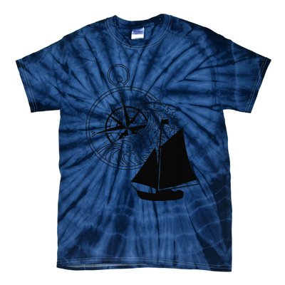 Maritime Sailing Ship Sailing Ships Ships Compass Ship Ahoy Tie-Dye T-Shirt