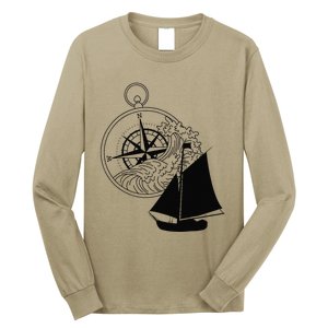 Maritime Sailing Ship Sailing Ships Ships Compass Ship Ahoy Long Sleeve Shirt