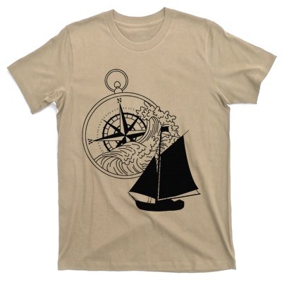 Maritime Sailing Ship Sailing Ships Ships Compass Ship Ahoy T-Shirt