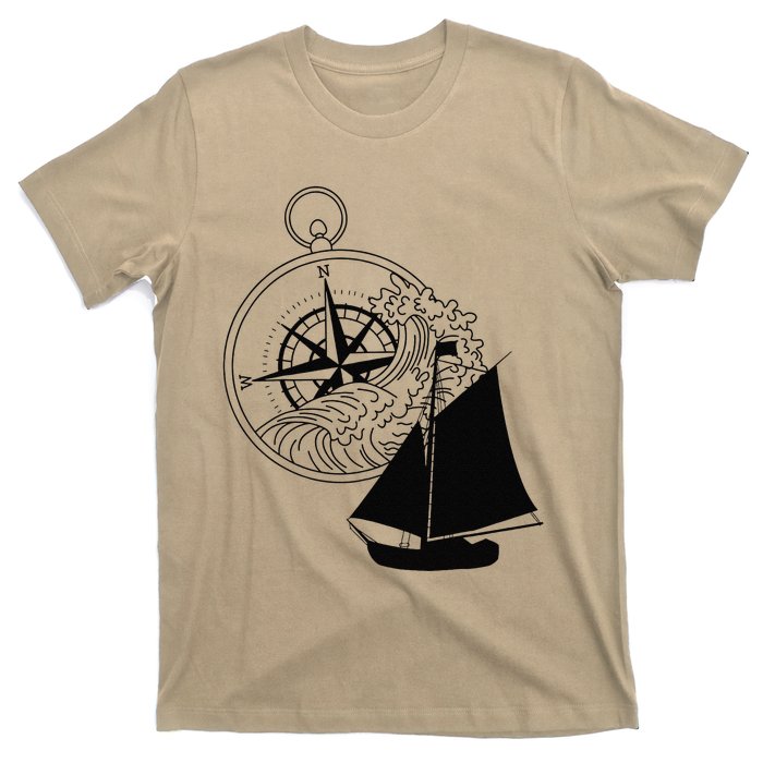 Maritime Sailing Ship Sailing Ships Ships Compass Ship Ahoy T-Shirt