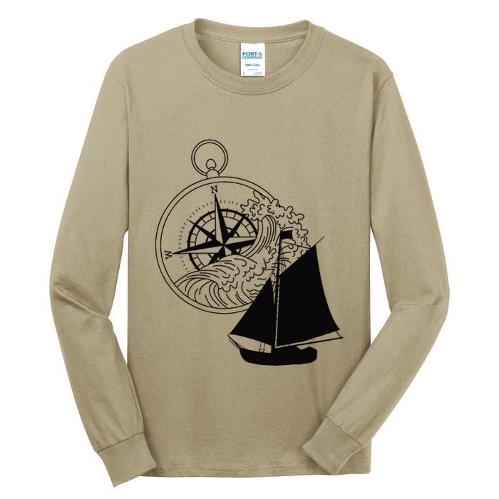 Maritime Sailing Ship Sailing Ships Ships Compass Ship Ahoy Tall Long Sleeve T-Shirt