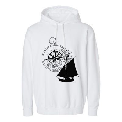 Maritime Sailing Ship Sailing Ships Ships Compass Ship Ahoy Garment-Dyed Fleece Hoodie