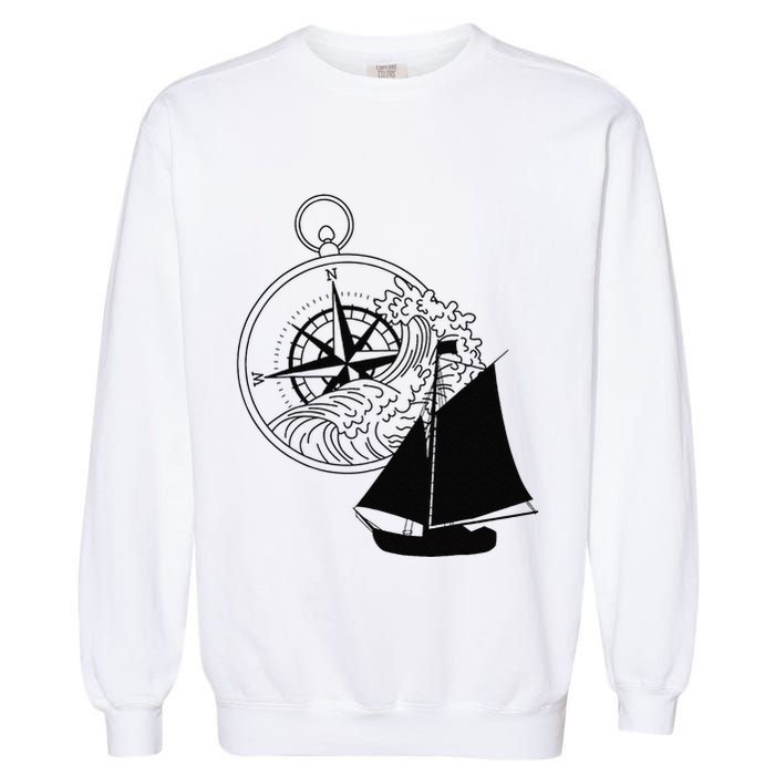 Maritime Sailing Ship Sailing Ships Ships Compass Ship Ahoy Garment-Dyed Sweatshirt