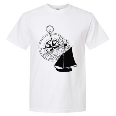 Maritime Sailing Ship Sailing Ships Ships Compass Ship Ahoy Garment-Dyed Heavyweight T-Shirt