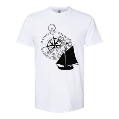 Maritime Sailing Ship Sailing Ships Ships Compass Ship Ahoy Softstyle CVC T-Shirt