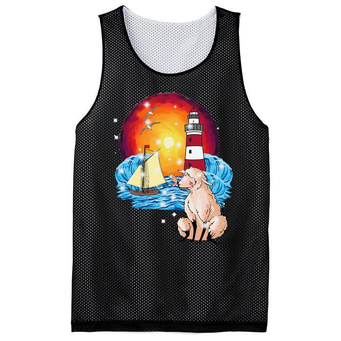 Maritime Shee.P Sailor Coast Lighthouse Sailing Ship Mesh Reversible Basketball Jersey Tank