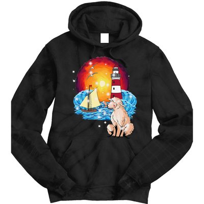 Maritime Shee.P Sailor Coast Lighthouse Sailing Ship Tie Dye Hoodie