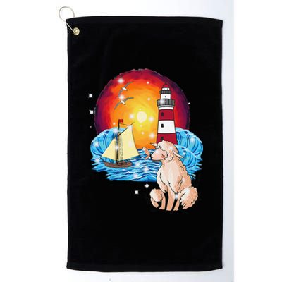 Maritime Shee.P Sailor Coast Lighthouse Sailing Ship Platinum Collection Golf Towel