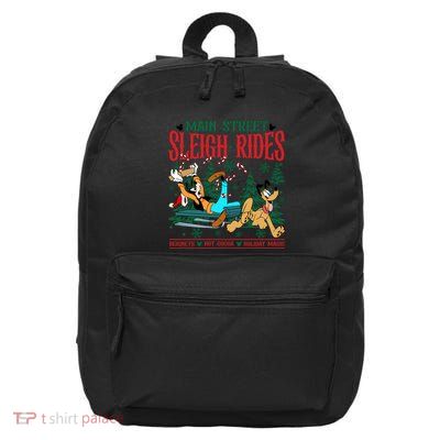 Main Street Sleigh Rides Gofy And Pluto Goofy And Pluto Family Christmas 16 in Basic Backpack