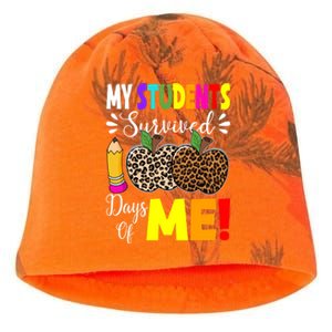 My Students Survived 100 Days Of Me Funny Students Teachers Gift Kati - Camo Knit Beanie