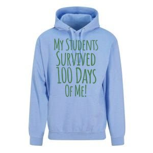 My Students Survived 100 Days Of Me Funny Teacher Gift Unisex Surf Hoodie