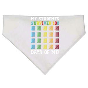 My Students Survived 100 Days Of Me Funny Teachers Cool Gift USA-Made Doggie Bandana