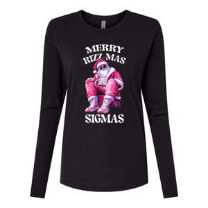 Merry Sigmas Santa Rizzler Womens Cotton Relaxed Long Sleeve T-Shirt