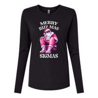 Merry Sigmas Santa Rizzler Womens Cotton Relaxed Long Sleeve T-Shirt