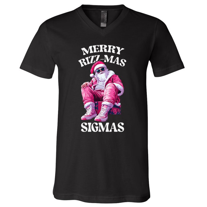 Merry Sigmas Santa Rizzler V-Neck T-Shirt