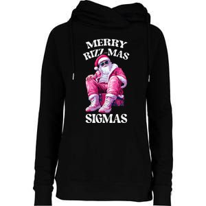 Merry Sigmas Santa Rizzler Womens Funnel Neck Pullover Hood