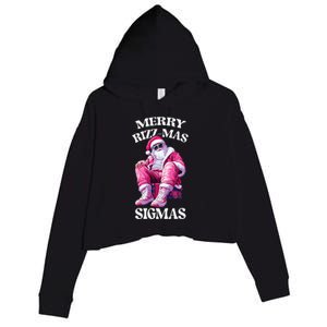 Merry Sigmas Santa Rizzler Crop Fleece Hoodie