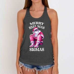 Merry Sigmas Santa Rizzler Women's Knotted Racerback Tank