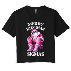 Merry Sigmas Santa Rizzler Women's Crop Top Tee