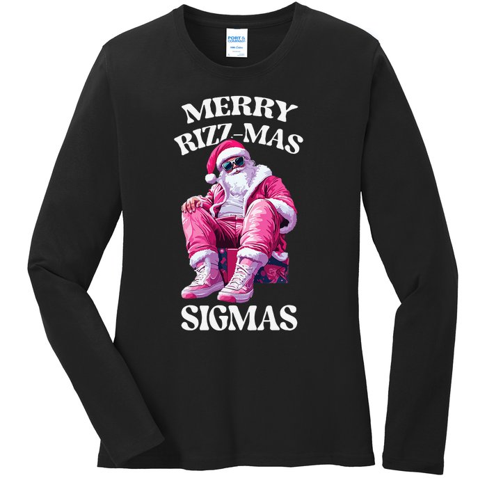 Merry Sigmas Santa Rizzler Ladies Long Sleeve Shirt