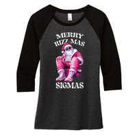 Merry Sigmas Santa Rizzler Women's Tri-Blend 3/4-Sleeve Raglan Shirt