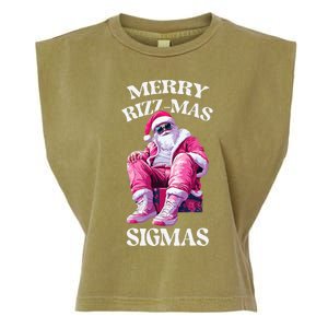 Merry Sigmas Santa Rizzler Garment-Dyed Women's Muscle Tee