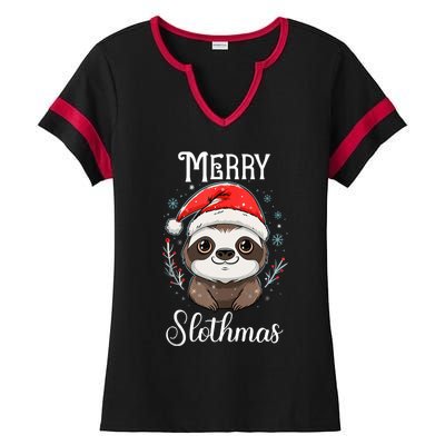 Merry Slothmas Sloth Christmas Tank Top Ladies Halftime Notch Neck Tee