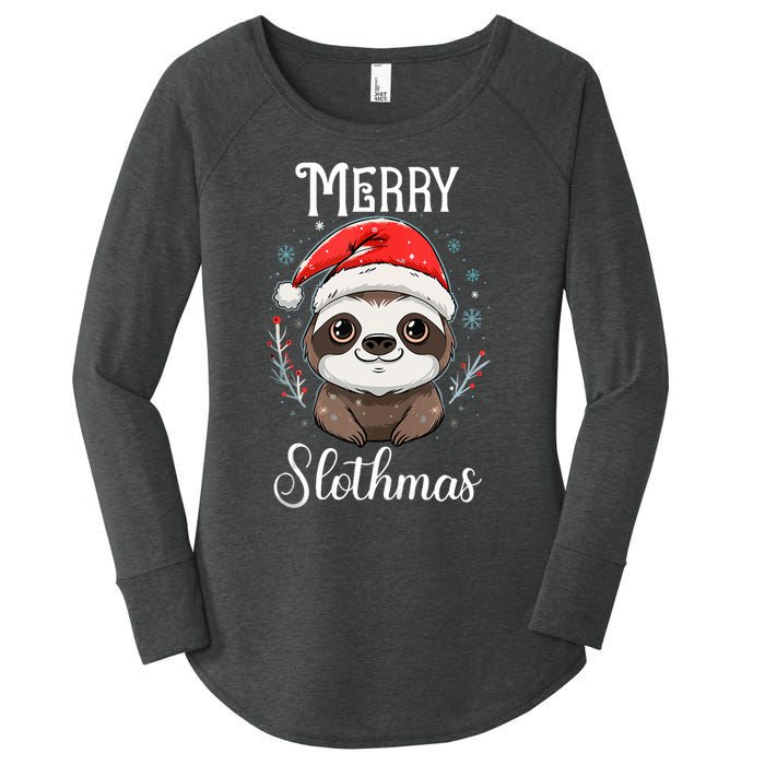 Merry Slothmas Sloth Christmas Tank Top Women's Perfect Tri Tunic Long Sleeve Shirt