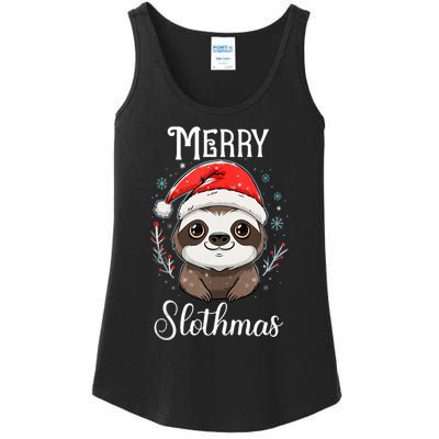 Merry Slothmas Sloth Christmas Tank Top Ladies Essential Tank