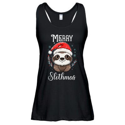 Merry Slothmas Sloth Christmas Tank Top Ladies Essential Flowy Tank