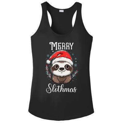 Merry Slothmas Sloth Christmas Tank Top Ladies PosiCharge Competitor Racerback Tank