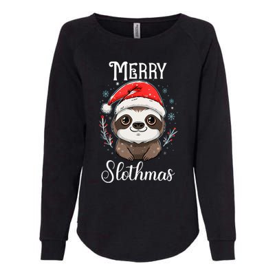 Merry Slothmas Sloth Christmas Tank Top Womens California Wash Sweatshirt