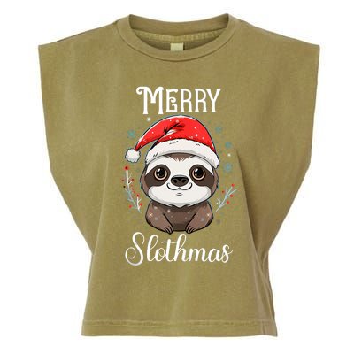 Merry Slothmas Sloth Christmas Tank Top Garment-Dyed Women's Muscle Tee