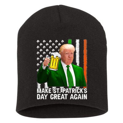 Make Saint St PatrickS Day Great Again Funny Trump Short Acrylic Beanie