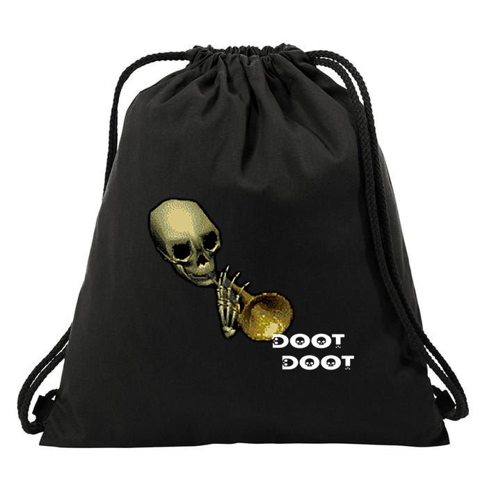 Mr Sketal Spooktober Mcdoot Doot Funny Humor Meme Funny Gift Drawstring Bag