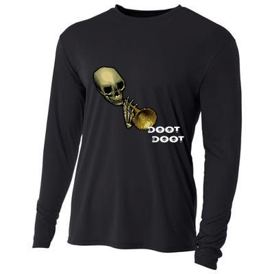 Mr Sketal Spooktober Mcdoot Doot Funny Humor Meme Funny Gift Cooling Performance Long Sleeve Crew
