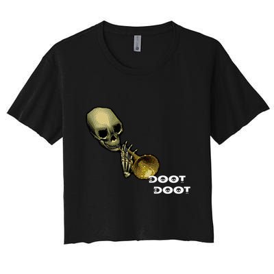 Mr Sketal Spooktober Mcdoot Doot Funny Humor Meme Funny Gift Crop Top