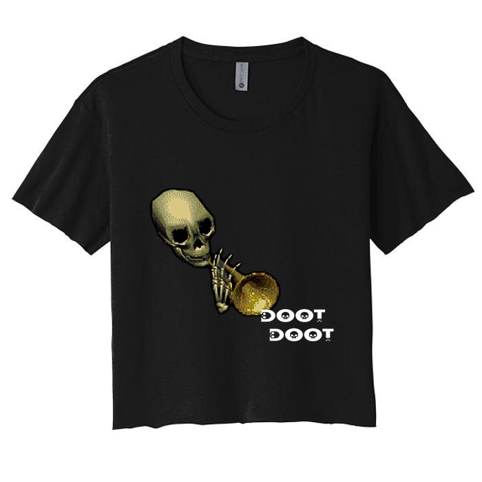 Mr Sketal Spooktober Mcdoot Doot Funny Humor Meme Funny Gift Crop Top