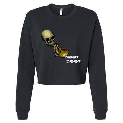 Mr Sketal Spooktober Mcdoot Doot Funny Humor Meme Funny Gift Cropped Pullover Crew