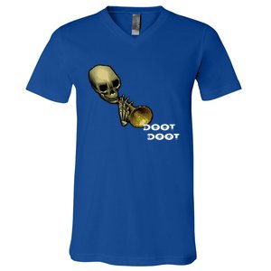 Mr Sketal Spooktober Mcdoot Doot Funny Humor Meme Funny Gift V-Neck T-Shirt