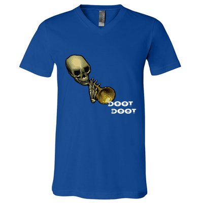 Mr Sketal Spooktober Mcdoot Doot Funny Humor Meme Funny Gift V-Neck T-Shirt