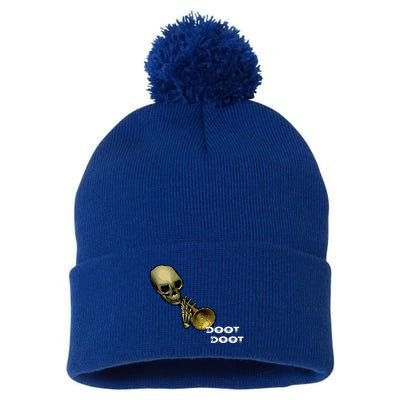 Mr Sketal Spooktober Mcdoot Doot Funny Humor Meme Funny Gift Pom Pom 12in Knit Beanie