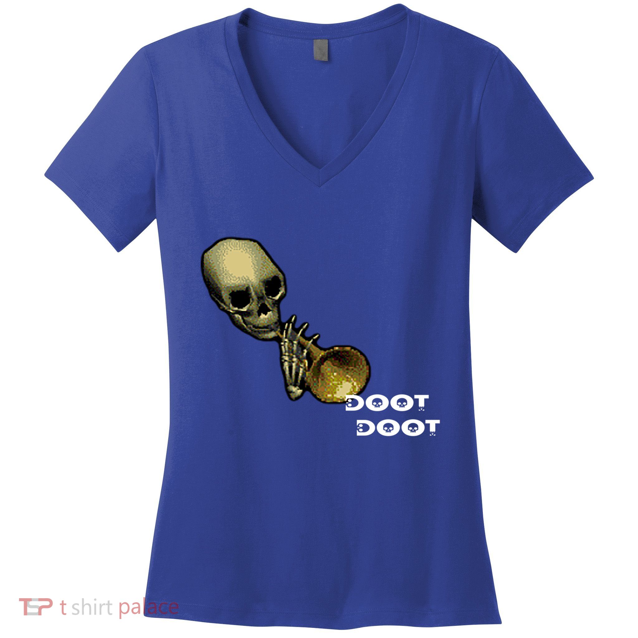 Mr Sketal Spooktober Mcdoot Doot Funny Humor Meme Funny Gift Women's V-Neck T-Shirt
